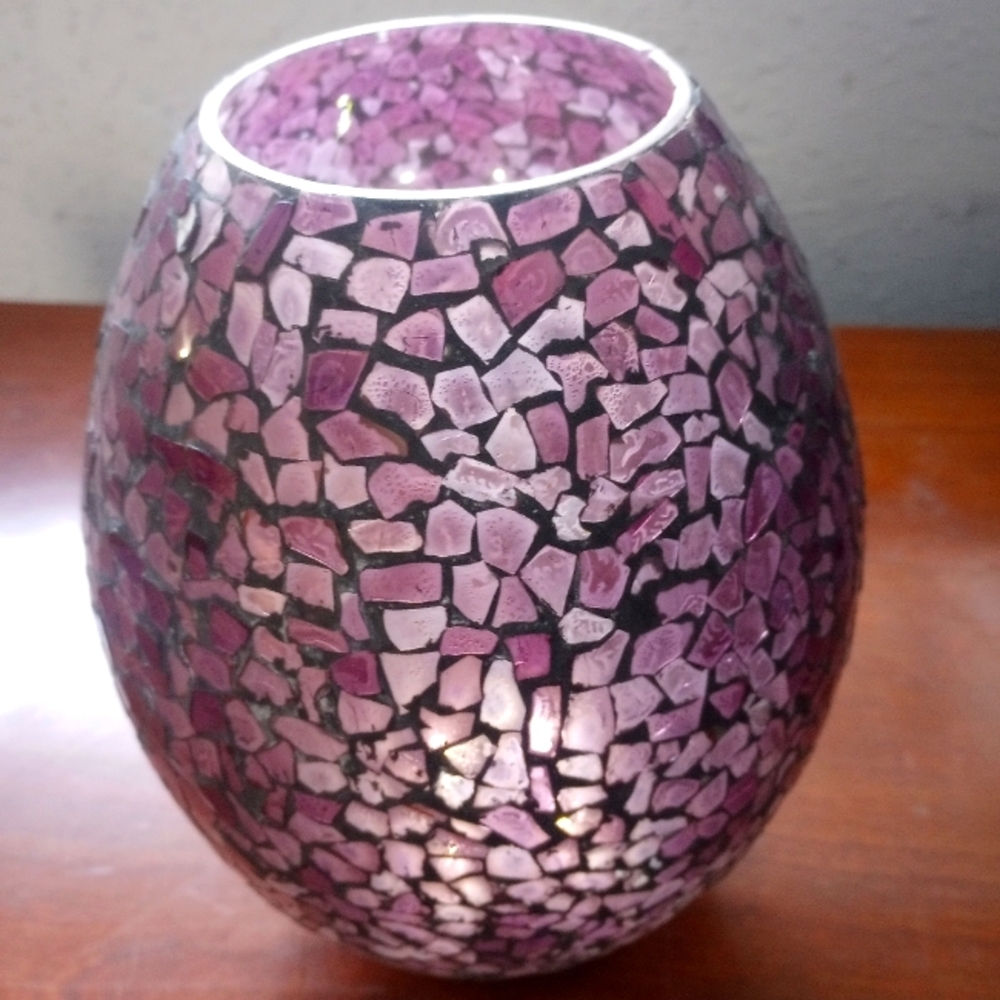 Purple stained glass vase